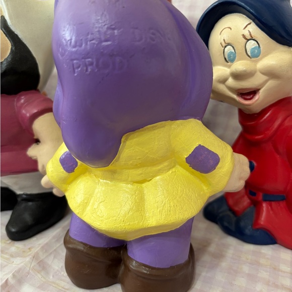 Vintage Ceramic Set of 5 Dwarves Disney Figurines Hand Painted - Picture 16 of 16